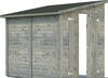 Palmako Mia Holz-Gartenhaus Grau Pultdach Tauchgrundiert 222 cm x 165 cm