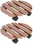 vidaXL Pflanzenroller 2 Stk Braun &Oslash;30x7,5 cm WPC 149033