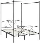 vidaXL Himmelbett-Gestell Grau Metall 160 x 200 cm618213