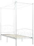 vidaXL Himmelbett-Gestell Wei&szlig; Metall 90 x 200 cm618237