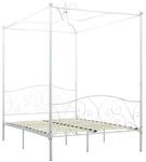 vidaXL Himmelbett-Gestell Wei&szlig; Metall 120 x 200 cm618239