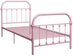 vidaXL Bettgestell Rosa Metall 100 x 200 cm618280