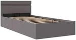 vidaXL Bett mit Bettkasten Hydraulisch LED Grau Kunstleder 100x200 cm 285553