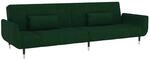 vidaXL Schlafsofa 2-Sitzer mit 2 Kissen Dunkelgr&uuml;n Samt 337584