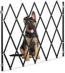 Relaxdays Hundeabsperrgitter Bambus Eisen Schwarz Ausziehbar 87,5 cm x 17 cm x 130 cm