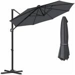 KESSER Ampelschirm SUN XL Drehbar UV50+ &Oslash; 330 cm Anthrazit Ohne LED