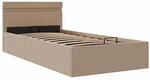 vidaXL Bett mit Bettkasten LED Cappuccino-Braun Kunstleder 100x200 cm 285559