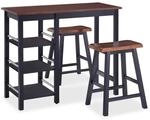 vidaXL Bar Set 3 St&uuml;ck MDF Schwarz