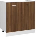 vidaXL Sp&uuml;lenunterschrank Braun Eiche-Optik 80x46x81,5cm Holzwerkstoff