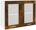 vidaXL H&auml;ngeschrank Glas R&auml;uchereiche 80x31x60 cm Holzwerkstoff