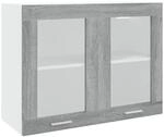 vidaXL H&auml;ngeschrank Glas Grau Sonoma 80x31x60 cm Holzwerkstoff