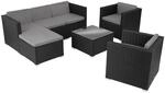 Tectake Rattan Lounge Lignano F&uuml;r 5 Bis 6 Personen Widerstandsf&auml;hig 179 x 150 x 65