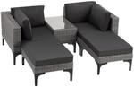 Tectake Aluminium Rattan Lounge Bellaria Wetterfest und Uv Best&auml;ndig Dicke Der