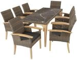Tectake Rattan Tisch Foggia Mit 8 St&uuml;hlen Rosarno Mit Stabilen Holzgestellen 2