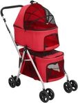 vidaXL Hundewagen f&uuml;r 2 Hunde Faltbar Rot 83x48x97 cm Oxford-Gewebe 172206