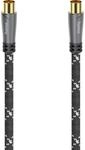 Hama Antennen-Kabel Koax-Stecker/Koax-Kupplung 120 dB Metall Schwarz 1,5 m