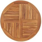 vidaXL Tischplatte Massivholz Teak Rund 2,5 cm 80 cm 48986