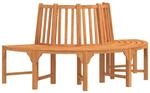 vidaXL Baumbank Halbrund &Oslash;208 cm Massivholz Eukalyptus 362156
