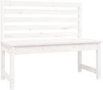 vidaXL Gartenbank Wei&szlig; 109 cm Massivholz Kiefer