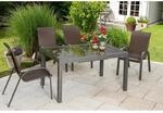 Merxx Gartenm&ouml;bel-Set Varese 5-teilig Ausziehtisch Braun