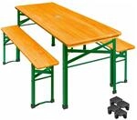 KESSER Bierzeltgarnitur Klappbar 170 x 46 cm Hellbraun Set 3 Teile