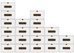 BigDean 20er Boxen Set mit Sichtfenster und Schublade Pappkarton aus Kraftpapier