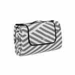 Relaxdays Picknickdecke Polyester Aluminium Grau Wei&szlig; Faltbar 200 cm x 200 cm