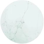 vidaXL Tischplatte Wei&szlig; &Oslash;80x1 cm Hartglas in Marmoroptik 322250