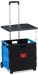 Relaxdays Einkaufstrolley ABS Aluminium Blau Klappbar 99 cm x 45,5 cm x 37,5 cm 3 kg