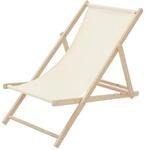 ECD Germany Liegestuhl Klappbar Beige aus Holz