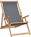 vidaXL Strandstuhl Klappbar Massivholz Teak Grau
