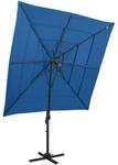 vidaXL Sonnenschirm mit Aluminium-Mast 4-Lagig Azurblau 250x250 cm 313827