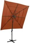 vidaXL Sonnenschirm mit Aluminium-Mast 4-Lagig Terrakotta 250x250 cm 313825