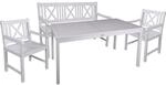 Garden Pleasure Gartenm&ouml;bel-Set Malm&ouml; 4-teilig Wei&szlig; FSC&reg;