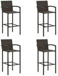 vidaXL Barhocker 4 Stk Braun Poly Rattan 313454