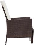 vidaXL Garten-Liegestuhl mit Auflagen Poly Rattan Braun
