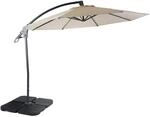 MCW Ampelschirm D14 Rund &Oslash; 3m Creme-Wei&szlig; mit St&auml;nder