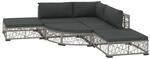 vidaXL 6-Tlg Garten-Lounge-Set mit Kissen Poly Rattan Grau 46807