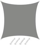 AMANKA Polyester Sonnensegel Wasserdicht - 3 x 3 m Quadratisch Grau
