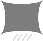 AMANKA HDPE Sonnensegel Wasserdurchl&auml;ssig - 6 x 5 m Rechteckig Grau