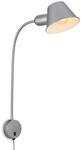 Briloner Bettleuchte Schwenkbar Schalter &Oslash; 8 cm x 55 cm Chrom-Matt