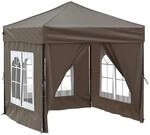vidaXL Partyzelt Faltbar mit Seitenw&auml;nden Taupe 2x2 m