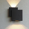 Lutec LED-Außenwandleuchte Rialto 2-flammig Schwarz 19,5 cm x 19,5 cm x 6,4 cm