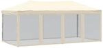 vidaXL Partyzelt Faltbar mit Seitenw&auml;nden Creme 3x6 m