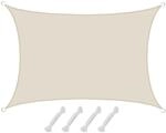 AMANKA Polyester Sonnensegel Wasserabweisend - 3 x 5 m Rechteck Beige