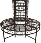 Garden Pleasure Baumbank Larissa Pulverbeschichtet &Oslash; 121 cm x 112 cm Schwarz