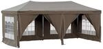 vidaXL Partyzelt Faltbar mit Seitenw&auml;nden Taupe 3x6 m Modell 1