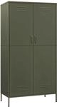 vidaXL Kleiderschrank Olivgr&uuml;n 90x50x180 cm Stahl