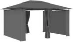 vidaXL Gartenpavillon mit Vorh&auml;ngen 4 x 3 m Anthrazit