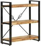 vidaXL B&uuml;cherregal 3 F&auml;cher 77x30x80 cm Massivholz Mango und Eisen 351106